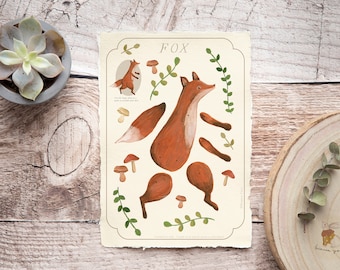 Gelenkte Papierpuppen, Gelenkpuppe, Fuchs-Papierpuppe