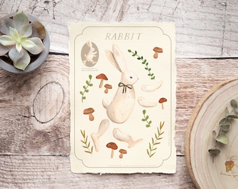 Gelenkte Papierpuppen, Gliederpuppe, Kaninchen-Papierpuppe