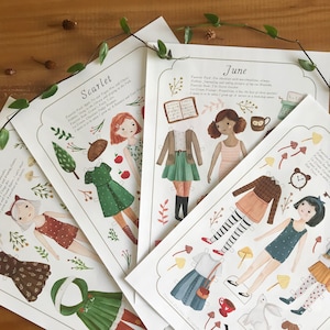 Bambola di carta, bambola stampabile, attività artistica per bambini, libro di attività