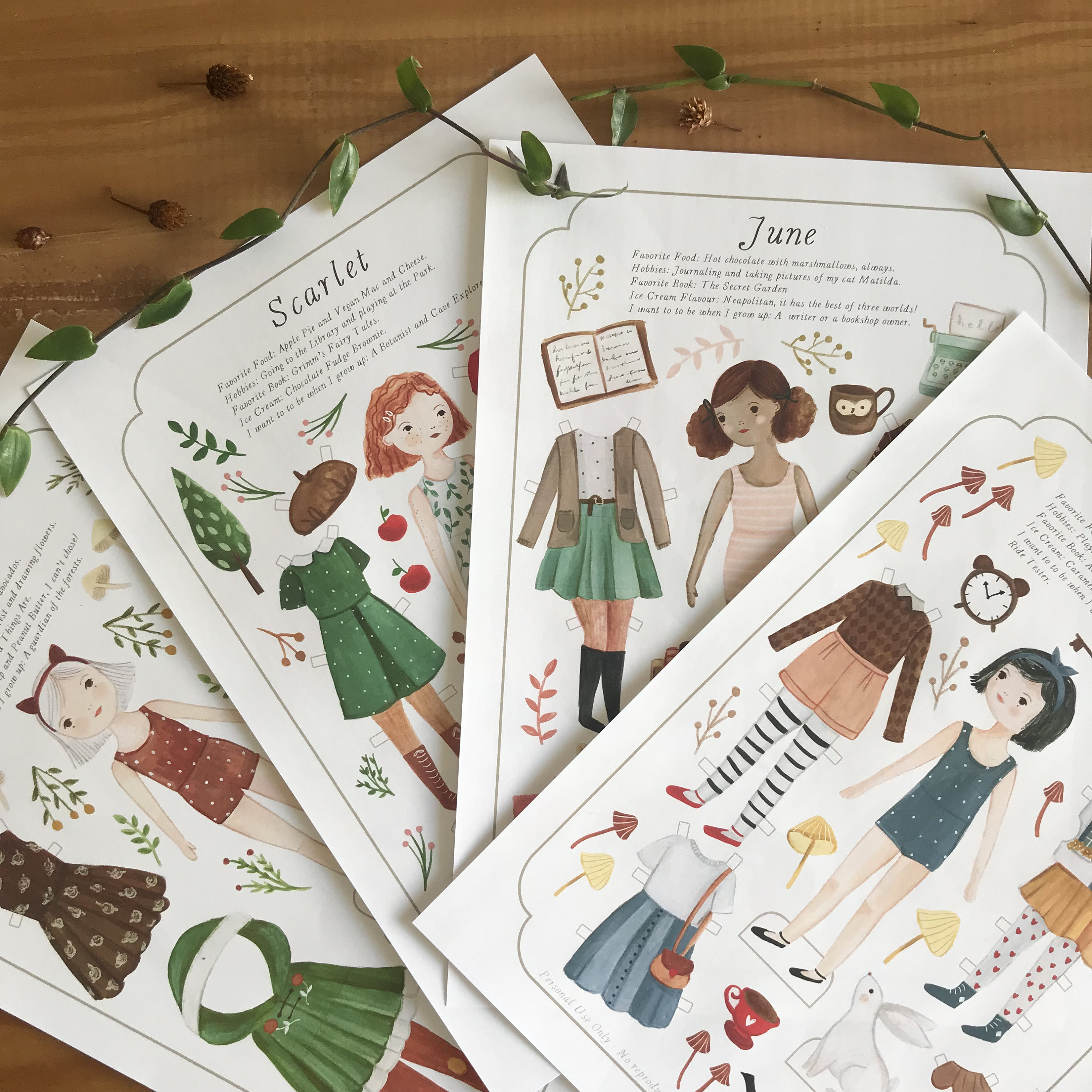 Paper Doll Printable Girls Kids Toys Craft Kit Instant Digital Download 