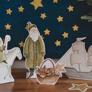 Marionetas de papel de San Nicolás para contar cuentos