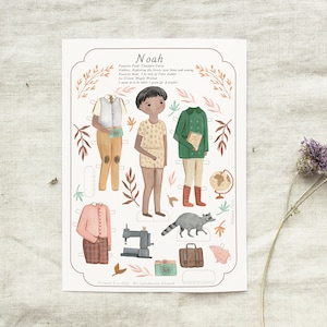 Bambola di carta, bambola stampabile, attività artistica per bambini, libro di attività
