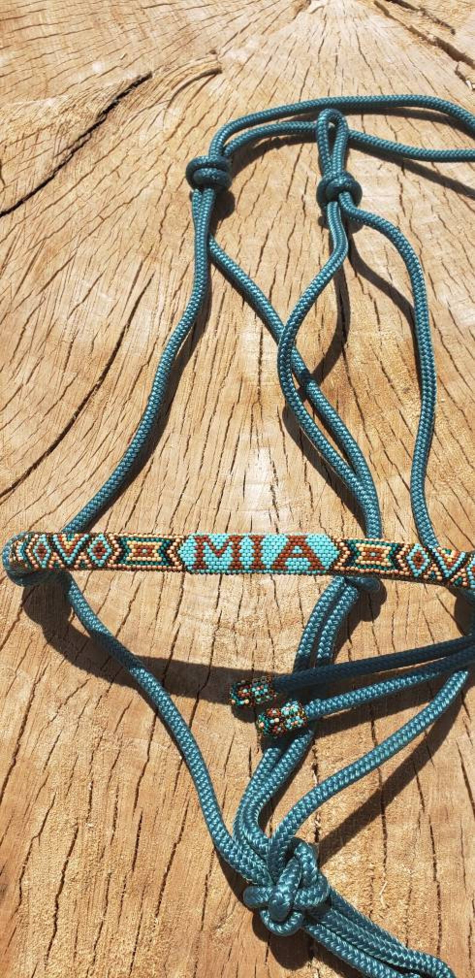 Handbeaded Rope Halter Name/personalized - Etsy