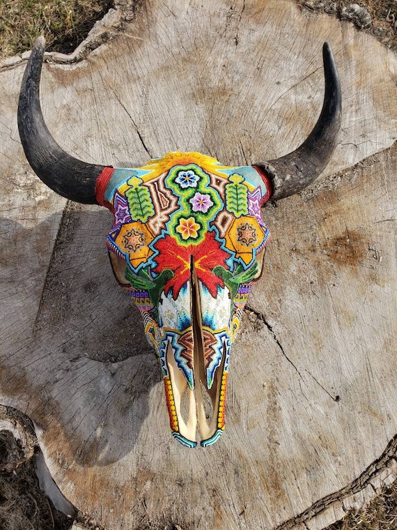 Huichol bull skull best sale