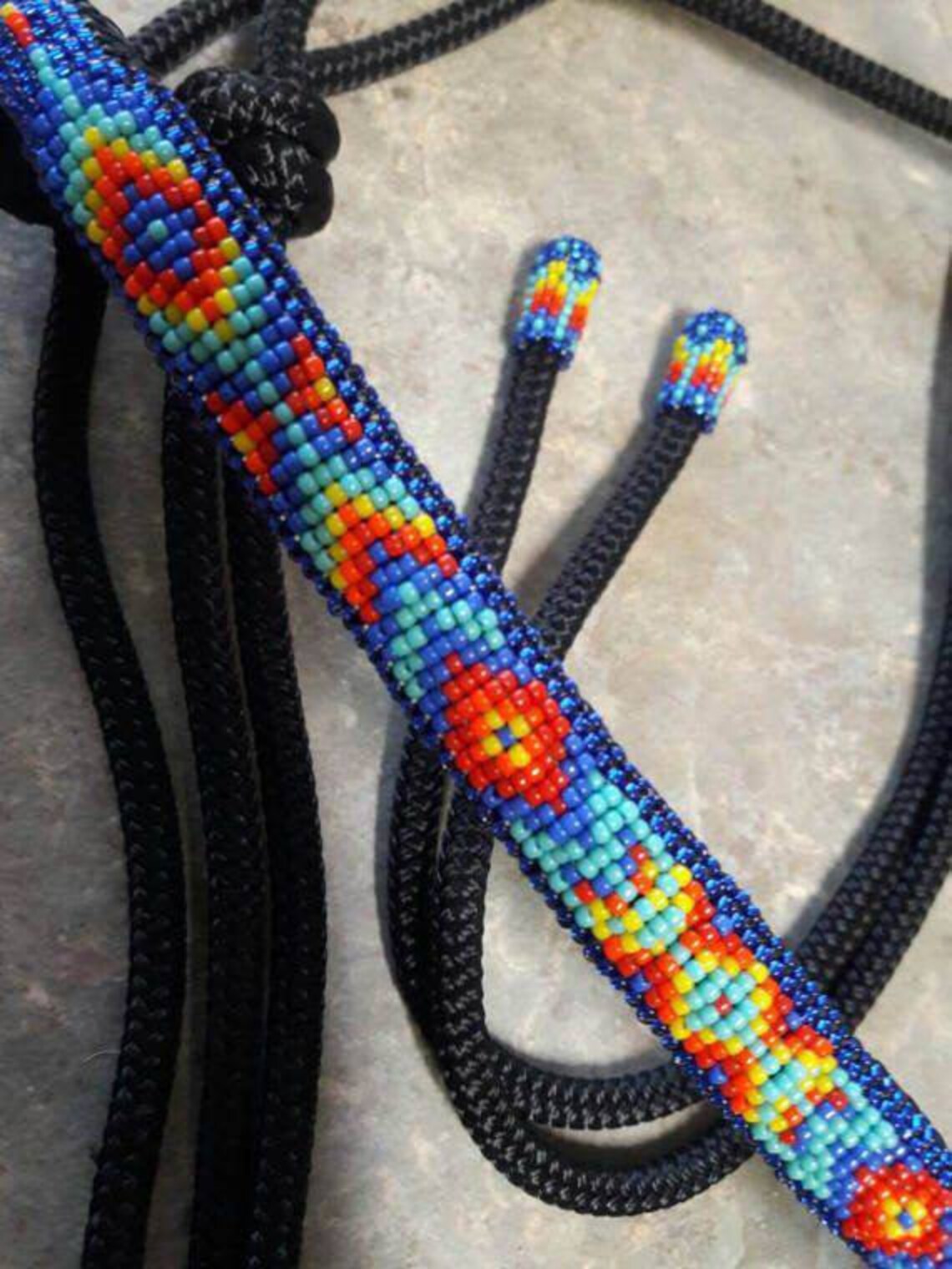 Handbeaded Rope Halter Fully Beaded | Etsy
