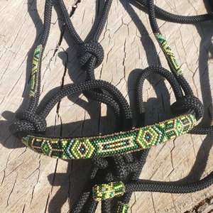 Handbeaded Rope Halter Fully beaded