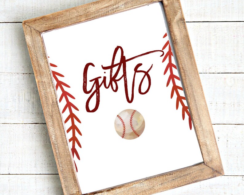 Baseball Baby Shower Gifts Sign Printable Sports Baby Shower Etsy