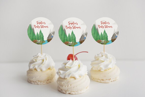 Fishing Baby Shower Party Decoration Gone Fishing Cupcake Etsy