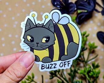 Bee Cat 'Buzz Off' Vinyl Sticker