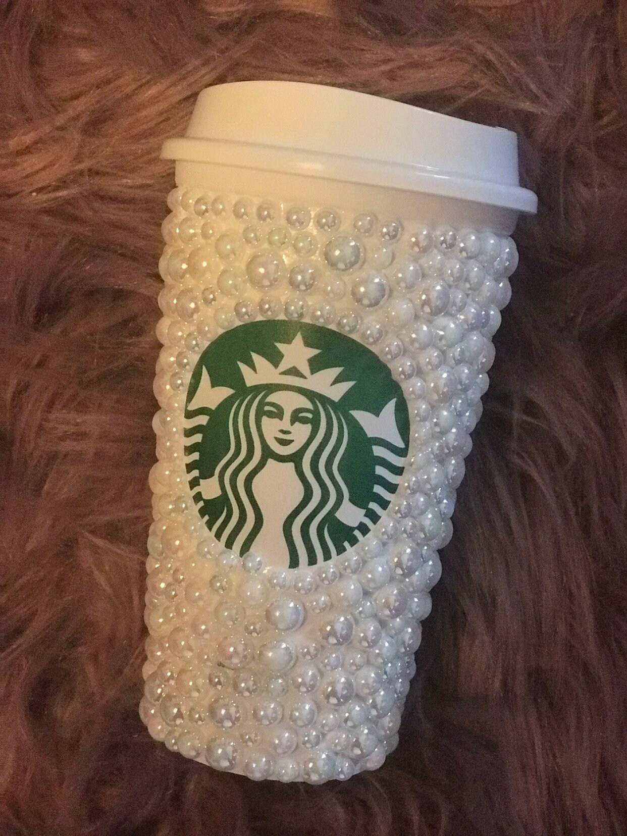Bling Pearl Starbucks Travel Mug Starbucks Bling Cup Bling Etsy