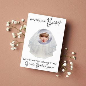 Personalized Who Has The Bride Bridal Shower Scratch Off Game
