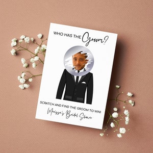 Personalized Who Has The Groom Bridal Shower Scratch Off Game