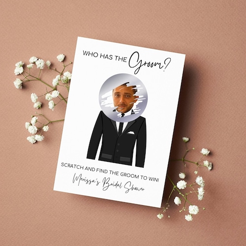 Bridal Shower Game Who Has the Groom Scratch off Cards Etsy