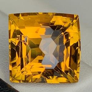Natural Citrine Gemstone | Fancy Honeycomb Cut Cushion | 6.00 ct | Untreated | Concave Cut Citrine | Collector Quality | Citrine Jewelry.