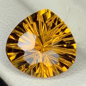 Natural Citrine Gemstone | Fancy Honeycomb Cut Heart | 3.25 ct | Untreated | Concave Cut Citrine | Collector Quality | Citrine Jewelry.
