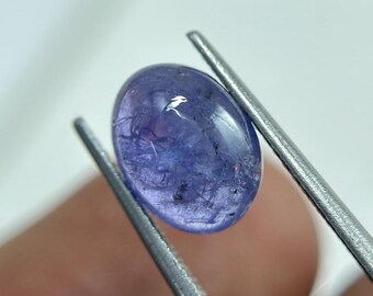 Natural Tanzanite Cabochon | AAA perple Violet Loose Gemstone | oval Cabochon for Ring Pendant Jewelry Making