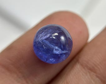 Natural Tanzanite Cabochon | AAA perple Violet Loose Gemstone | round Tanzanite Cabochon for Ring Pendant Jewelry Making