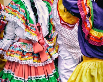 Framed Print - 5x7 inch, 8x12 inch - Traditional Colombian Festival Dresses, Colombian Art, Arte Colombiana