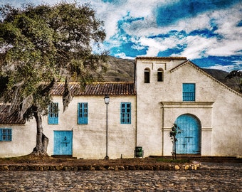 Framed Print - 5x7 inch, 8x12 inch - Spanish Church - Villa de Leyva, Colombia, Colombian Art, Arte Colombiana