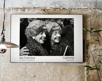 San Francisco Brown Twins Poster Print - San Francisco, California
