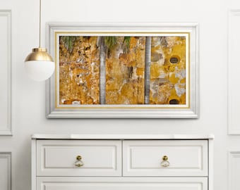 Yellow Twin Palms Print - Cartagena, Colombia, Colombian Art, Arte Colombiana