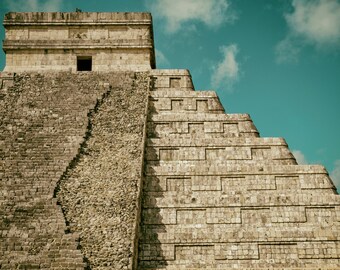 Framed Print - 5x7 inch, 8x12 inch - Mayan Pyramid #3 - Chichen Itza, Mexico, Mexican Art, Arte Mexicana