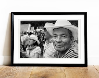 Black and White Colombian Farmer Print - Libano, Tolima, Colombia - Colombian Art, Arte Colombiana
