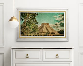 Maya Pyramid Print #2 - Chichen Itza, Mexico, Mexian Art, Arte Mexicana