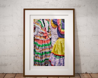 Traditional Colombian Festival Dresses Photo Print, Colombian Art, Arte Colombiana