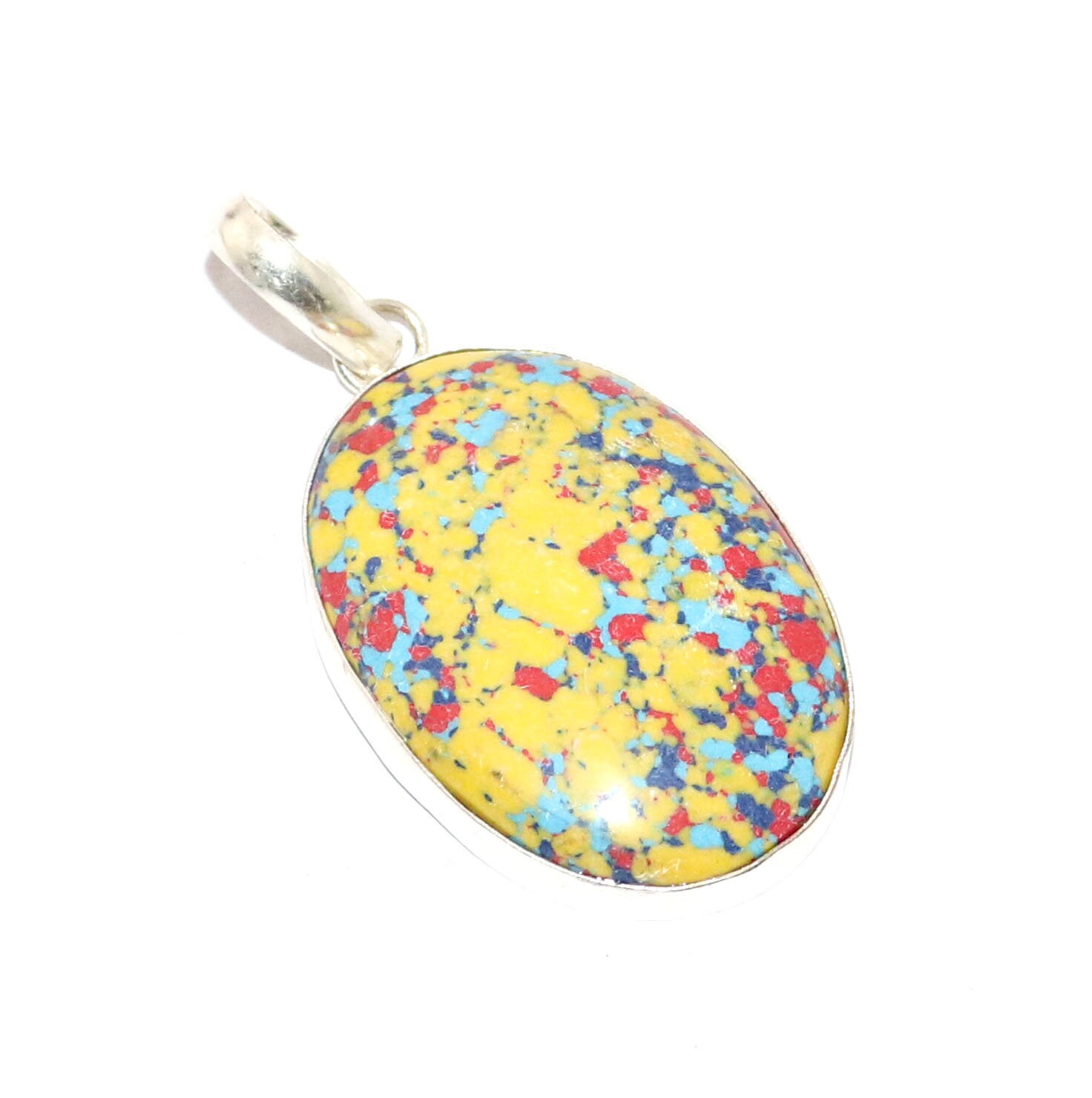 Natural Mosaic jasper handmade 925 Silver plated Pendant G 554 Etsy