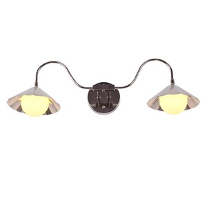 Elegant dual light wall fixture with soft ambient glow and modern metallic finish