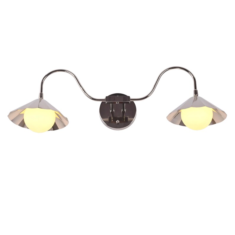Elegant dual light wall fixture with soft ambient glow and modern metallic finish