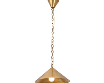 Brass Pendant Light, Mid Century Cone Chandelier, Kitchen Island Ceiling Fixture
