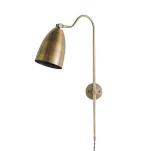 Applique da parete regolabile per comodino, lampada da lettura con braccio curvo, apparecchio a spina personalizzabile