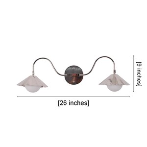 Mid century inspired wall light with dual globe bulbs and polished chrome finish