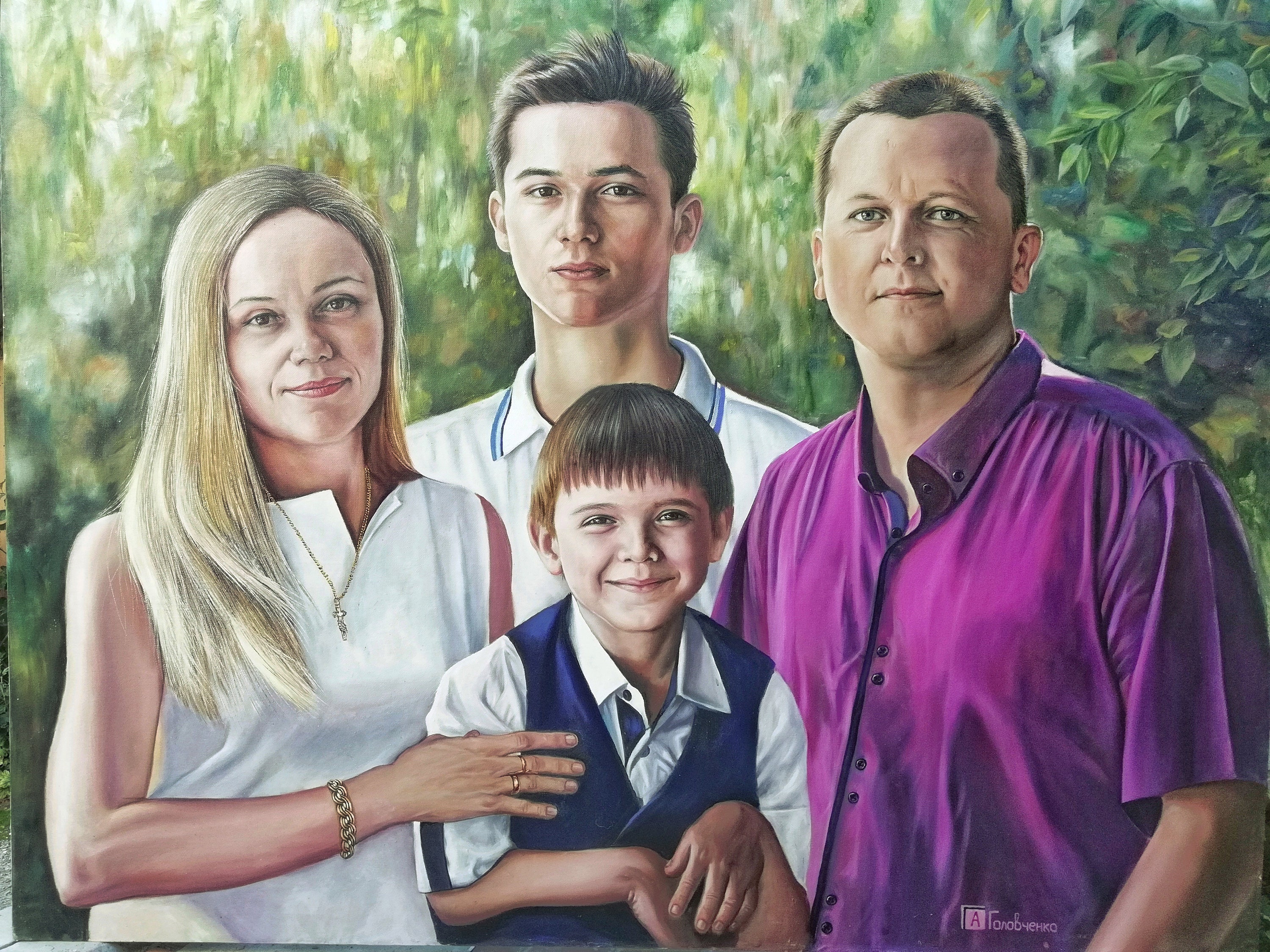 Семья 63. Семейный портрет маслом. Портрет семьи гуашью. Фон для семейного портрета. Современный портрет семьи маслом.