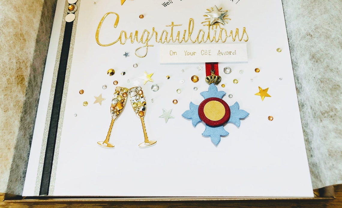 Personalised Boxed Queens Honours Award Card OBE MBE CBE Etsy