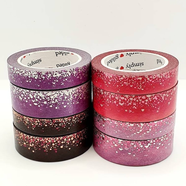 50cm/19.6 inch -Simply Gilded Washi Sample Set - Valentine Stardust Collection