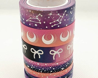 Simply Gilded Washi Sample Set -Sunset Charm Galaxy Collection 16.0 + silver holographic