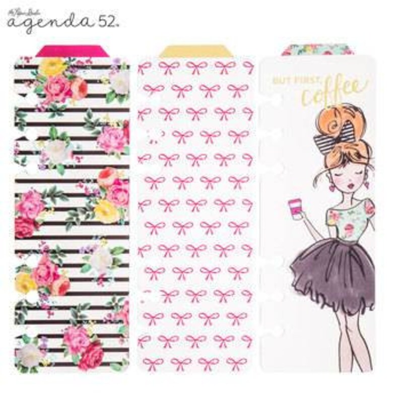 girly tabbed planner bookmarks agenda 52 etsy