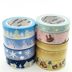 Eenvoudig vergulde Washi Monsters- Winter / Kerstmis