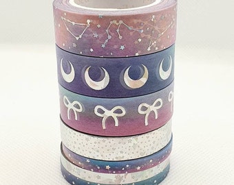 Simply Gilded Washi Sample Set - Crystal Galaxy Collection 17.0 + silver holographic sparkler