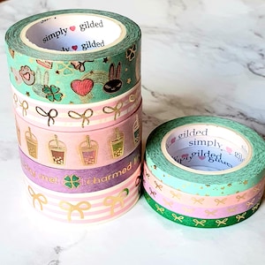 Conjunto de amostras de Washi simplesmente dourado - amuleto de boa sorte - caixa de assinatura de janeiro de 2019