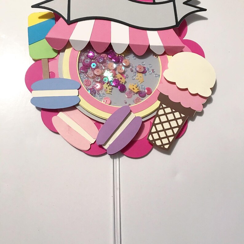Ice cream theme shaker topper sweet theme shaker cake topper cake topper party cake topper