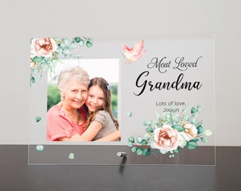 Personalized Photo Plaque Gift for Grandma: Acrylic or Wood