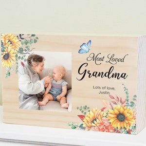 Most Loved Grandma Clear Photo Plaque, Personalised photo Gift for Mother's day, Keepsake, Nana, Nanny, Nan, Grandmother, Mum, Mummy