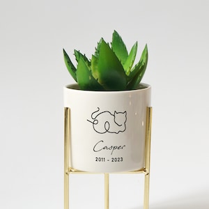 Pet Memorial Planter Pot para suculentas, cactus, regalo personalizado para la pérdida de mascotas, simpatía, condolencias, regalo conmemorativo para perro, gato