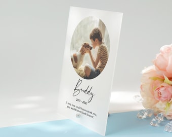 Placa fotográfica personalizada para memorial de animal de estimação: presente personalizado para perda de animal de estimação