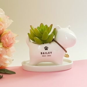 Personalized  Pet Memorial Planter Pot for Succulents, Cacti, Pet Loss Gift, Sympathy, Condolences, Memorial Gift for Dog, Cat