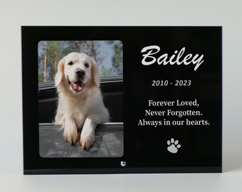 Pet Loss Gift, Pet Memorial Photo Plaque, Personalised Pet RIP Plaque, Pet Remembrance Sympathy Grief Gift, Dog Cat Horse Rabbit Pawprint